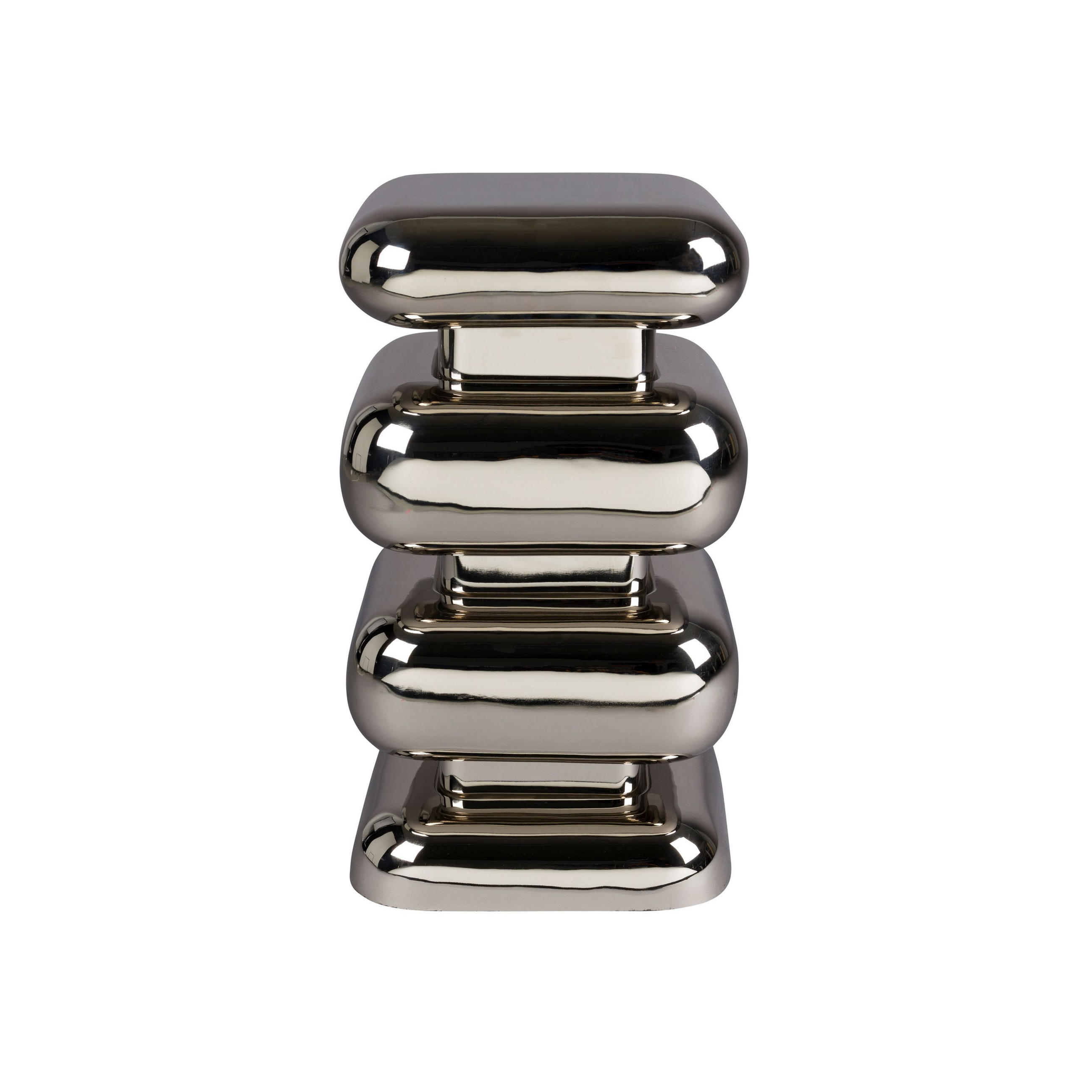 BEISTELLTISCH Stubby Chrom - Silberfarben, Metall (29/29/49cm) - Dutchbone