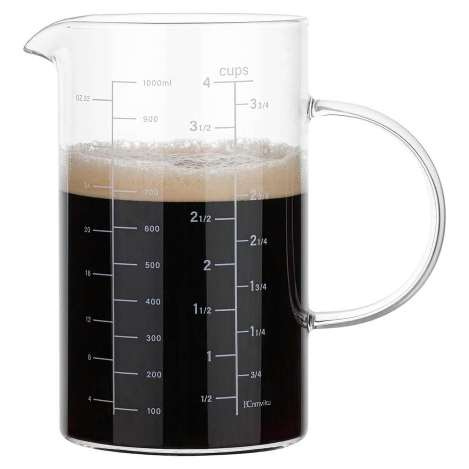 MESSBECHER aus Borosilikatglas 1000 ml mit V-Ausguss - Transparent, Glas (1L)