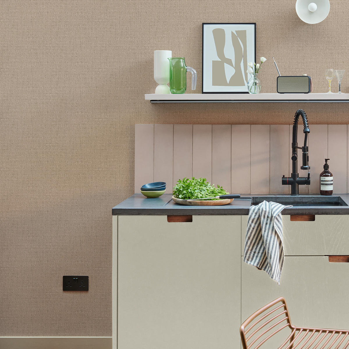 VLIESTAPETE Albion Textur Neutral - Beige, Papier/Kunststoff (52/1000cm) - Graham & Brown