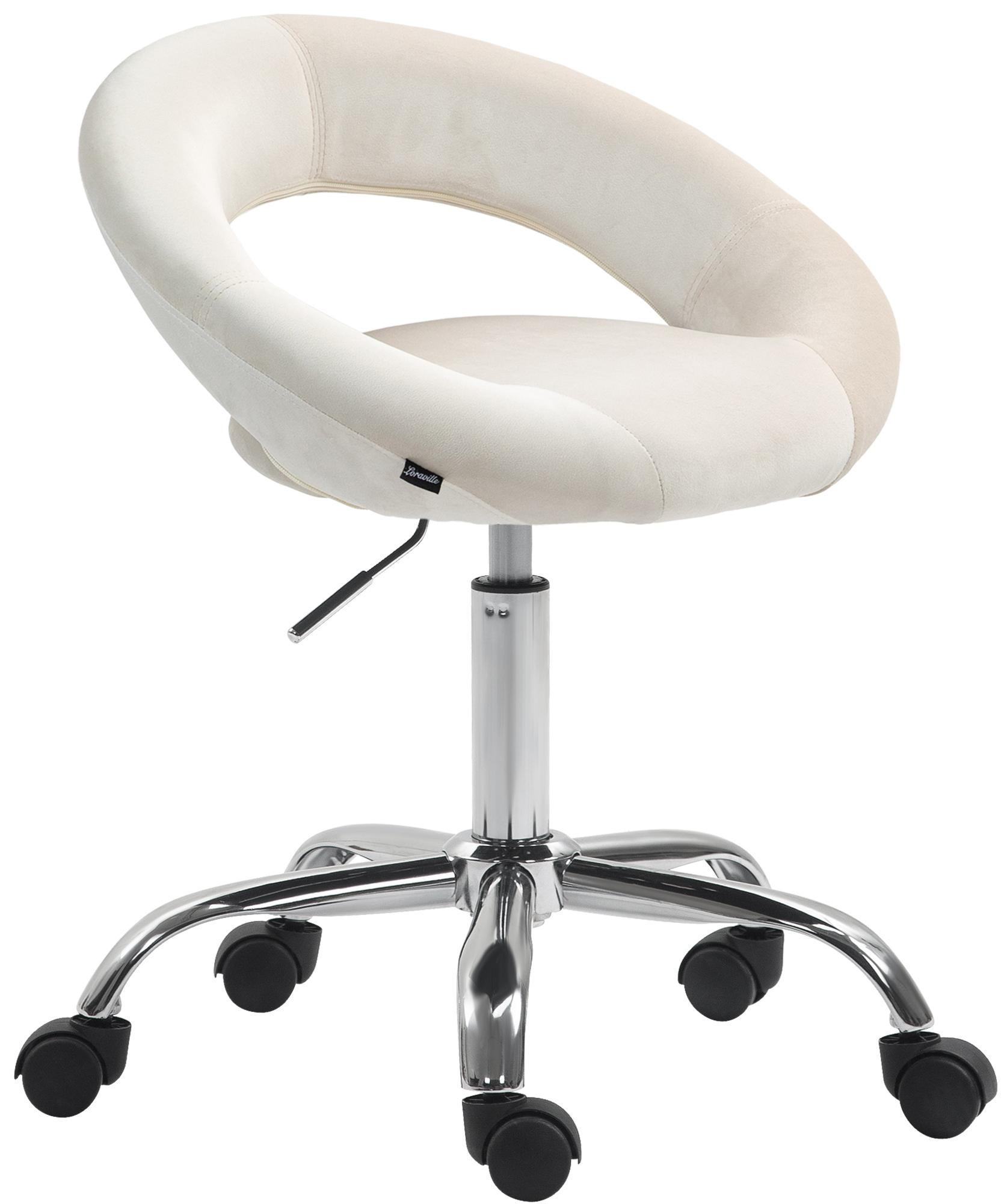 HOCKER Samt creme - Creme, Textil/Metall (53/66/47cm) - CLP