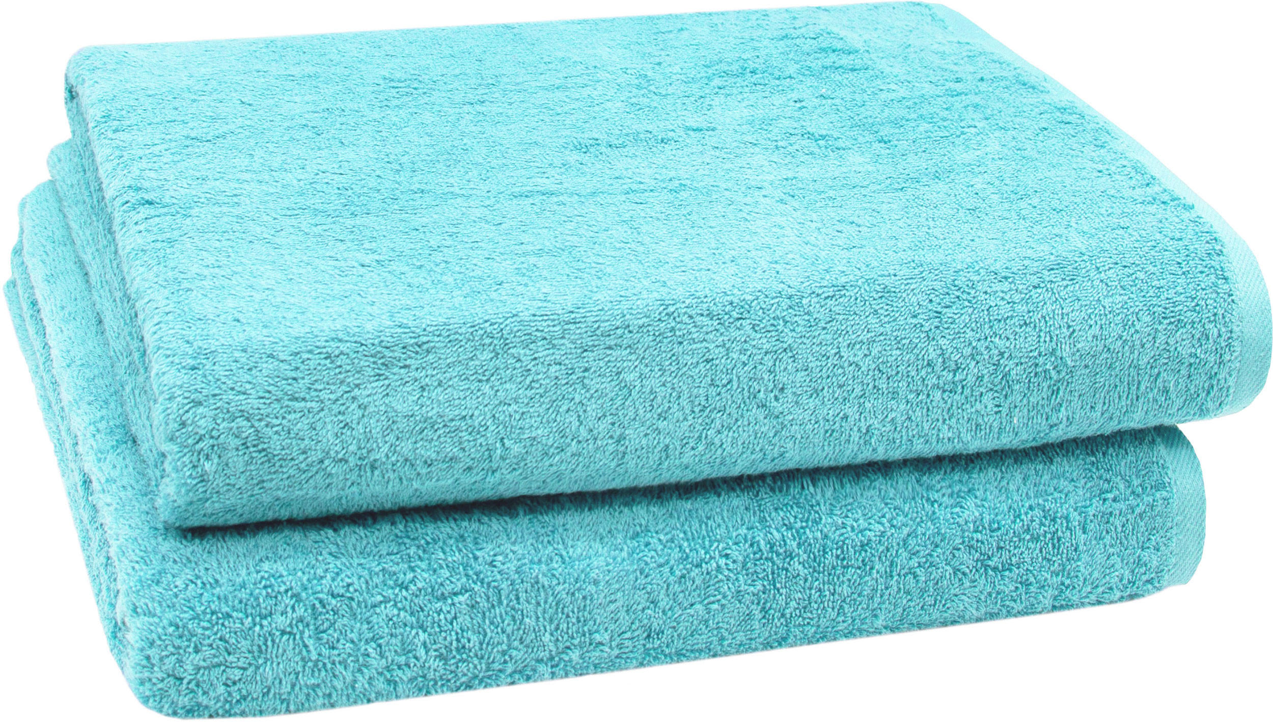 BADETUCH, 2er-Set, 100x150 cm, 100% Baumwolle, Blau - Blau, Textil (100/150cm) - Zollner