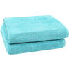 BADETUCH, 2er-Set, 100x150 cm, 100% Baumwolle, Blau - Blau, Textil (100/150cm) - Zollner