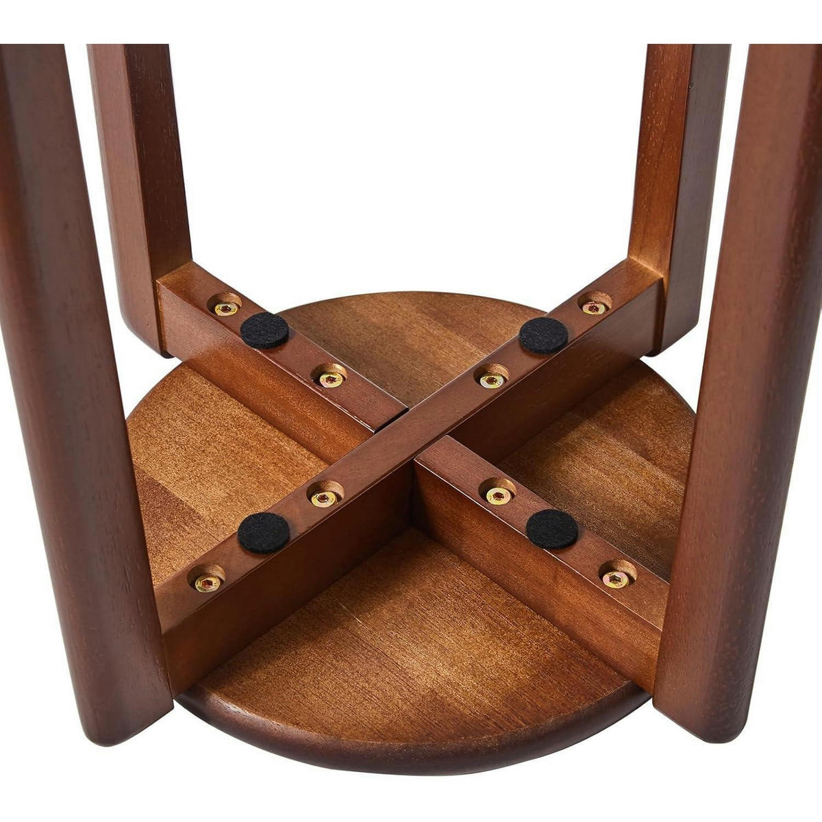 BARHOCKER 4er-Set Massivholz Walnussbraun 27 x 27 x 45 cm - Braun, Holz (27/45/27cm)