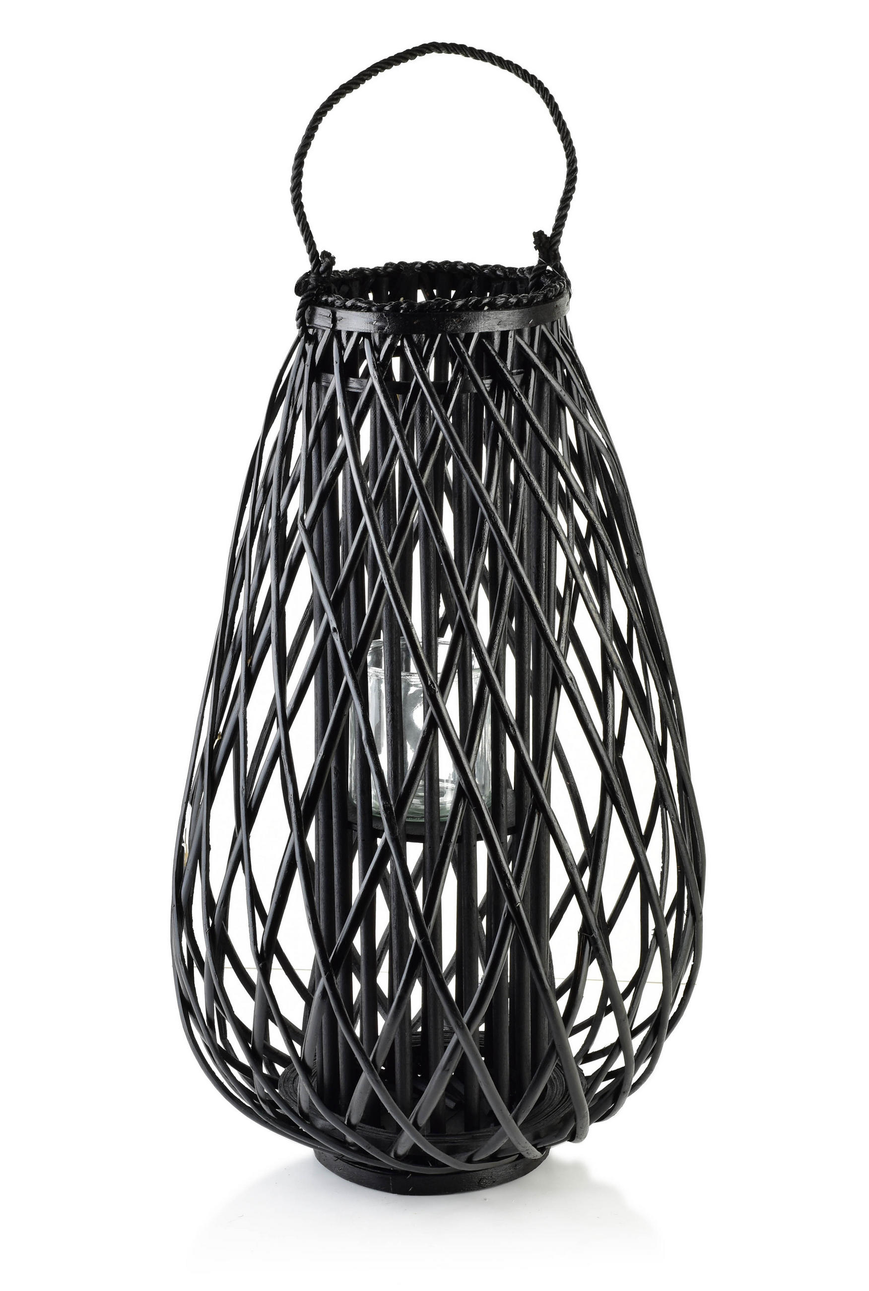 LATERNE Lucie Schwarz 44/44/72 cm Naturmaterial - Schwarz, Naturmaterialien (44/72/44cm) - Mondex