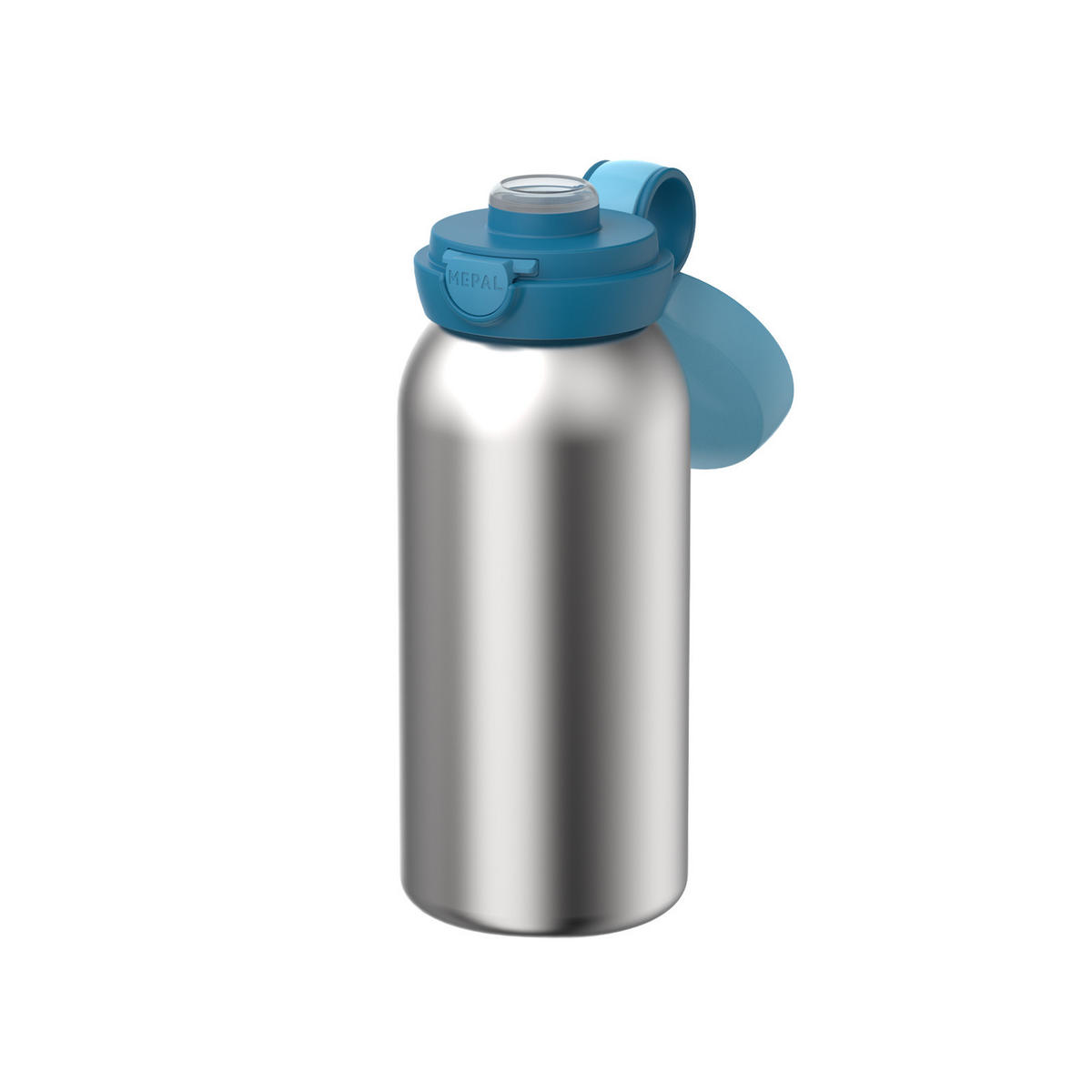 EDELSTAHL-TRINKFLASCHE MIT KLAPPDECKEL Campus Cool Blue 600 ml - Blau, Kunststoff/Metall (0.6L) - Mepal