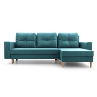 ECKSOFA Carl L - Blau - Blau, Holz (232/137cm) - Möblo