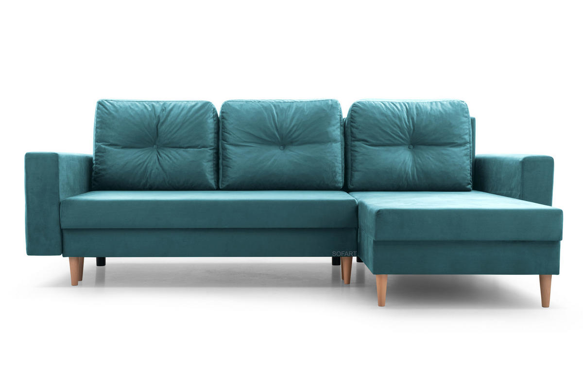 ECKSOFA Carl L - Blau - Blau, Holz (232/137cm) - Möblo