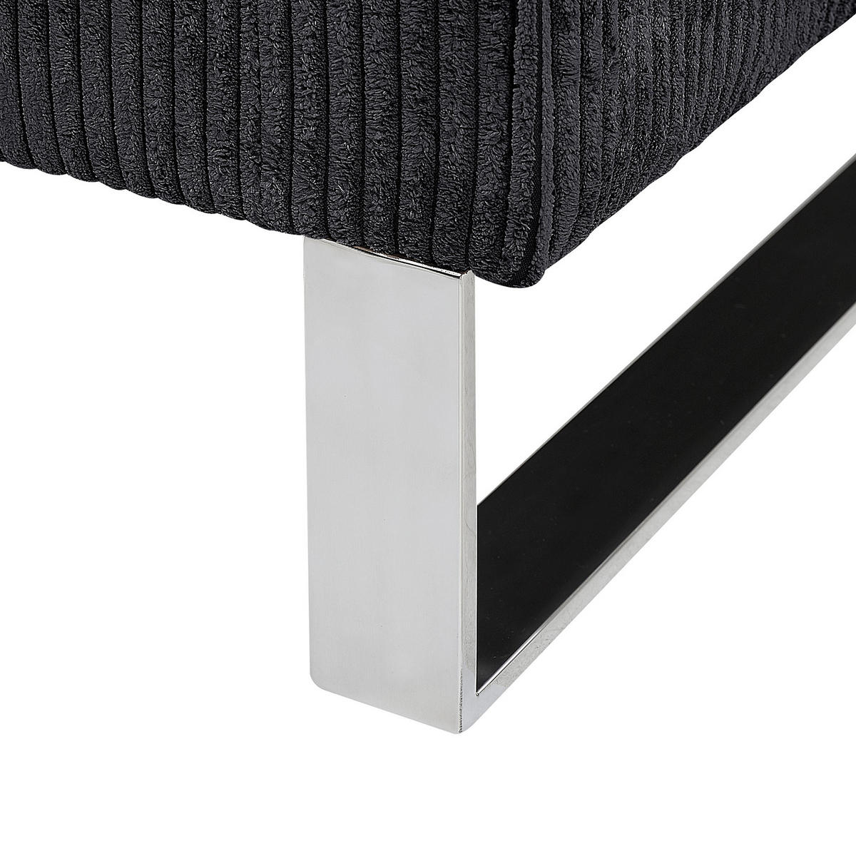 SESSEL Cord Schwarz Vind - Schwarz, Textil/Metall (76/82/82cm) - Beliani