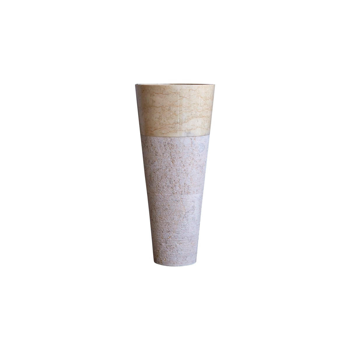 WASCHBECKEN Koni Beige aus Marmor - Beige, Stein (40/90/40cm) - Tikamoon