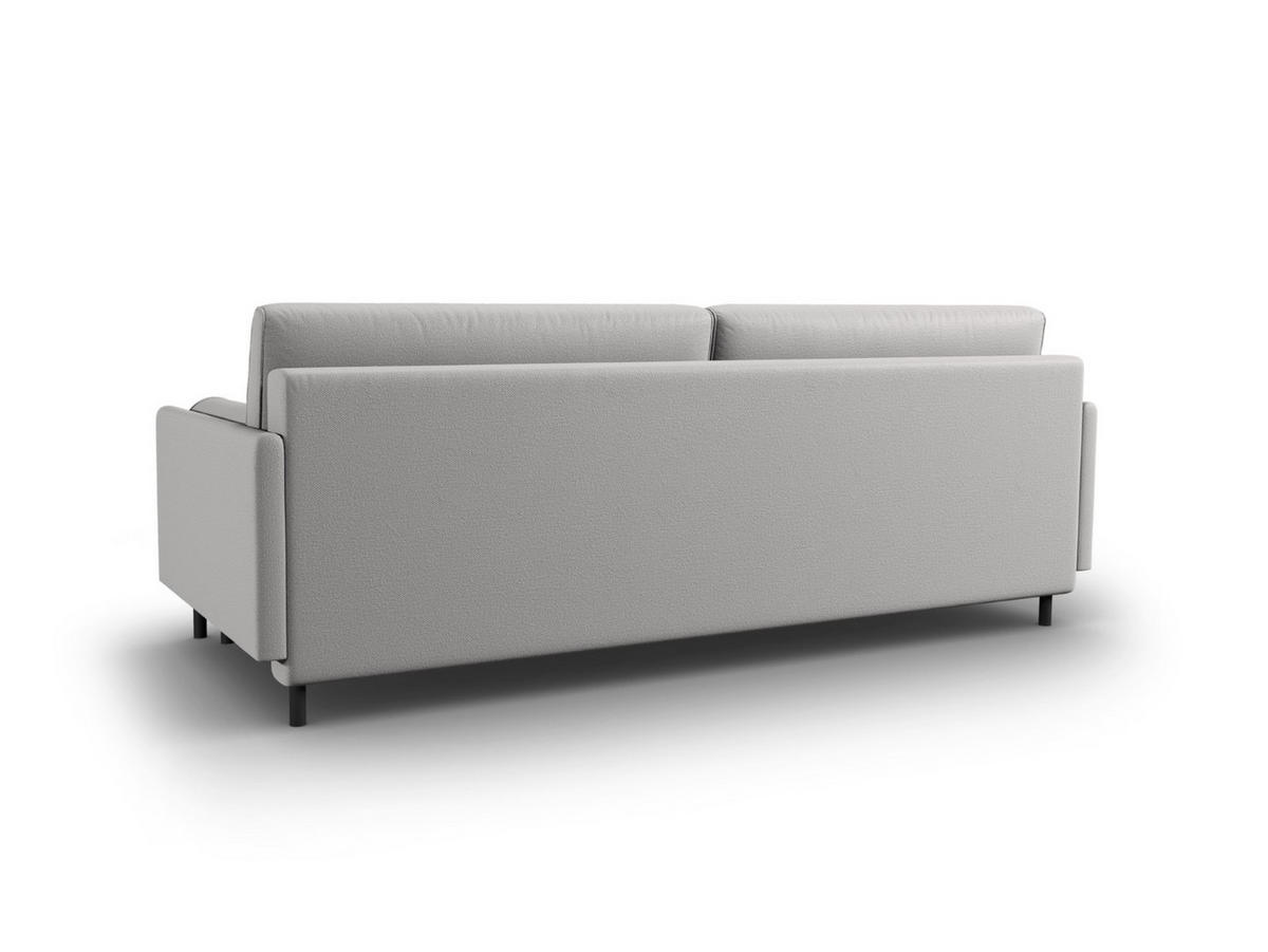 AUSKLAPPBARES-SOFA mit Bettkasten Scott aus strukturiertem Stoff hellgrau 3 Sitzplätze - Hellgrau, Textil (97/87/212cm) - Micadoni