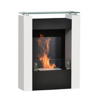ETHANOLKAMIN DE-17011 0,9 L Brenner mit Glasablage Weiß - Weiß, Metall (60/79/20cm) - ComfortXL