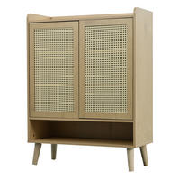 SCHUHSCHRANK aus Spanplatte 80x105x35cm in Eichefarben mit Push-to-Open - Eichefarben, Holzwerkstoff (80/105/35cm) - Modfu