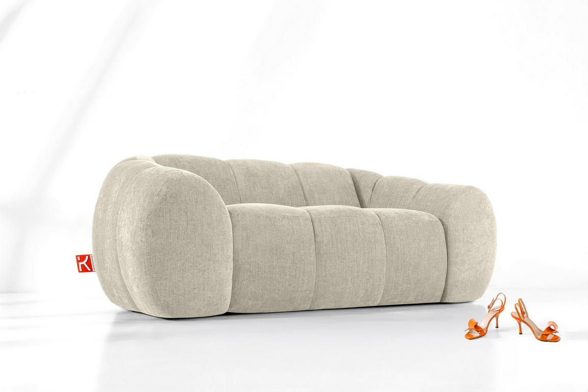 2-SITZER SOFA FLAVA, Ecru - Ecru, Holz/Holzwerkstoff (200/76/100cm) - KONSIMO®