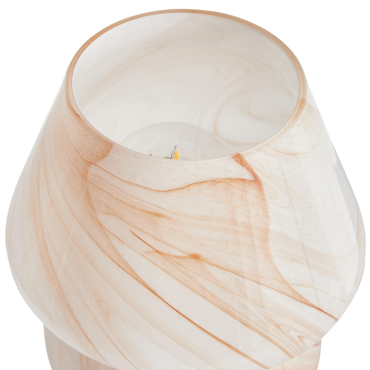 TISCHLEUCHTE Beige Lobo - Beige, Glas (14/14/18cm) - Beliani