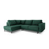 AUSKLAPPBARES-ECKSOFA links Caro aus strukturiertem Stoff grün 5 Sitzplätze - Grün, Textil (187/247cm) - Micadoni