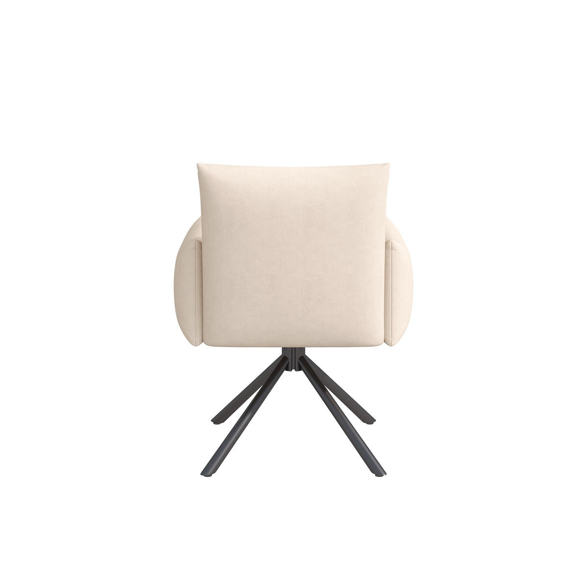 ESSZIMMERSTUHL 2er Set Drehstuhl Samt Beige Lordosenstütze - Beige, Textil (60/86/64cm) - FLIEKS