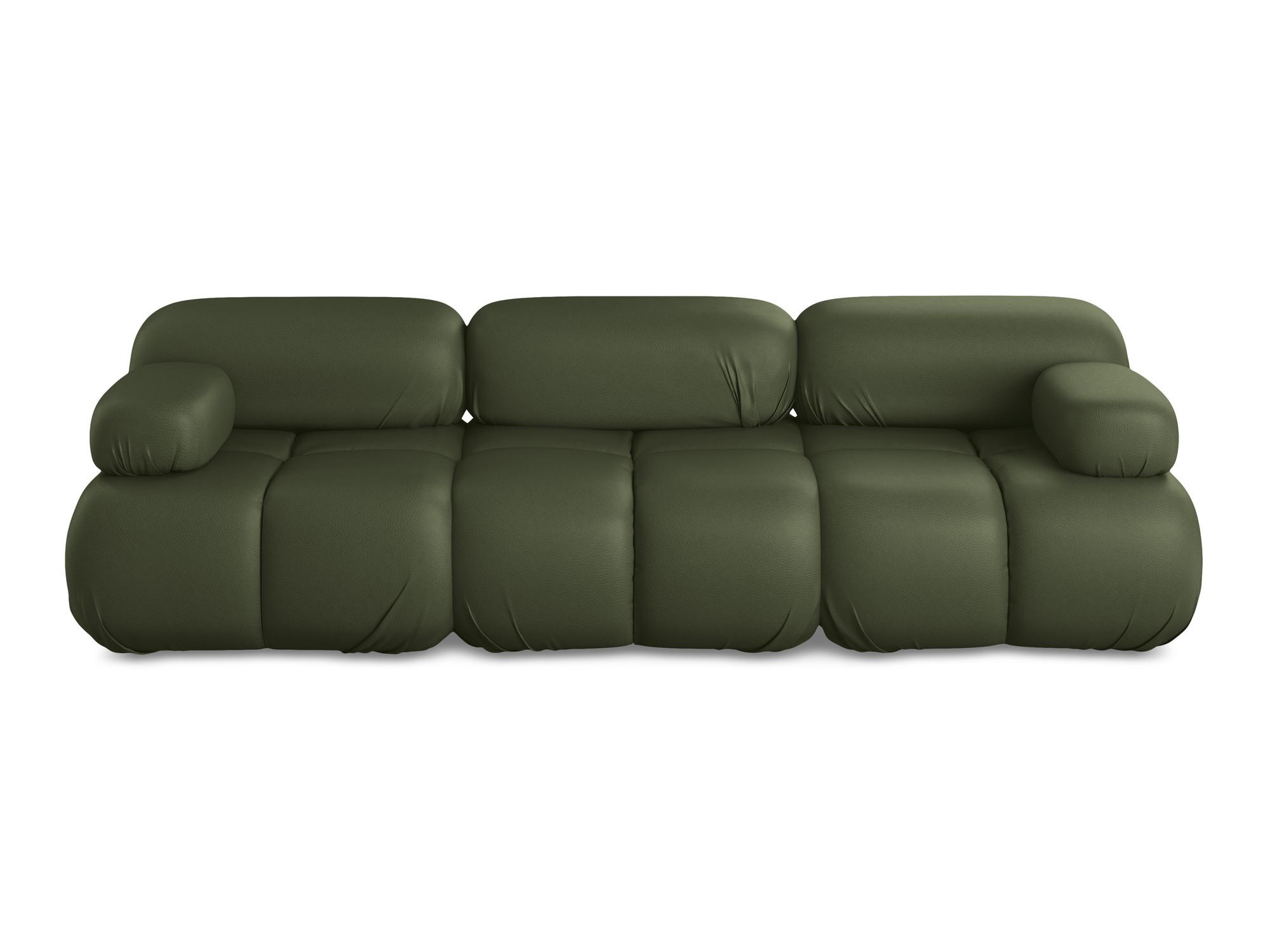 3-SITZER SOFA Kunstleder Grün - Schwarz/Grün, Leder/Kunststoff (285/70/96cm) - Makamii