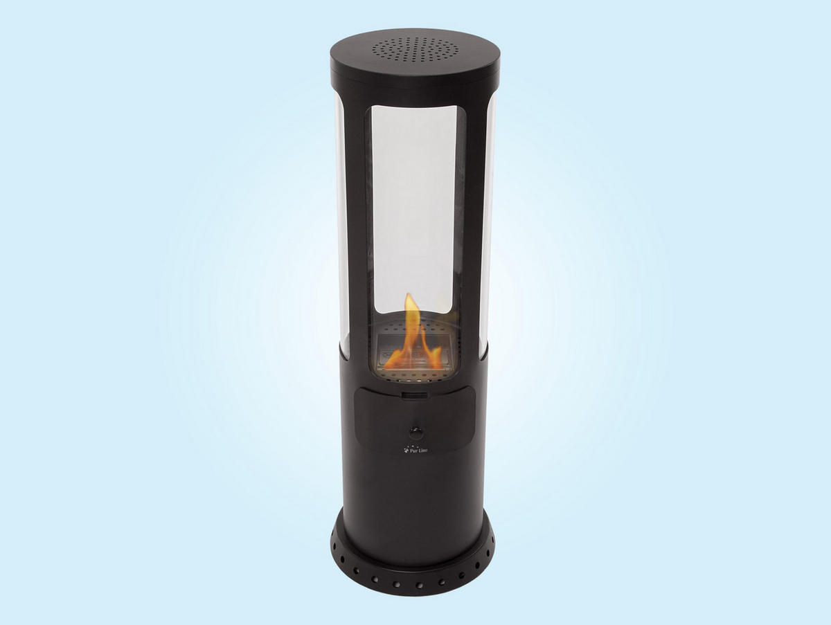 BIOETHANOL-OFEN Schwarz inklusive 1.5 L-Tank und 3 kW Leistung - Schwarz, Metall (37/110/37cm) - Purline