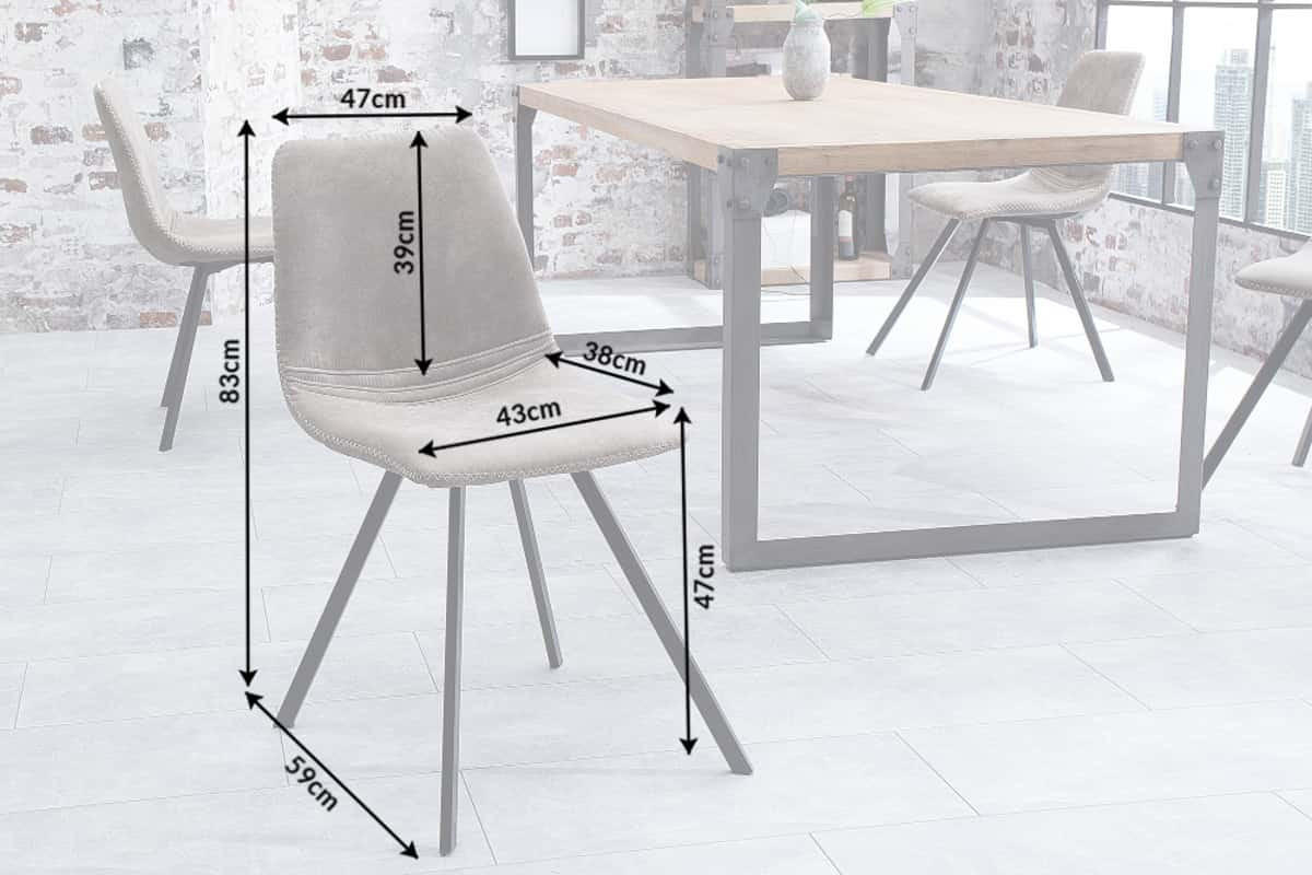 STUHL AMSTERDAM CHAIR Microfaser Grau 85 cm - Taupe/Schwarz, Textil/Metall (47/83/59cm) - riess-ambiente