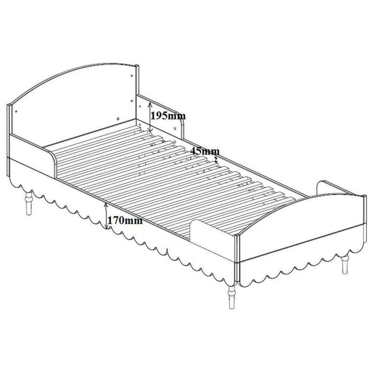 POSTEL 90/200 Babushka Olive - zelená barva, kompozitní dřevo (90/200cm) - Petits-meubles
