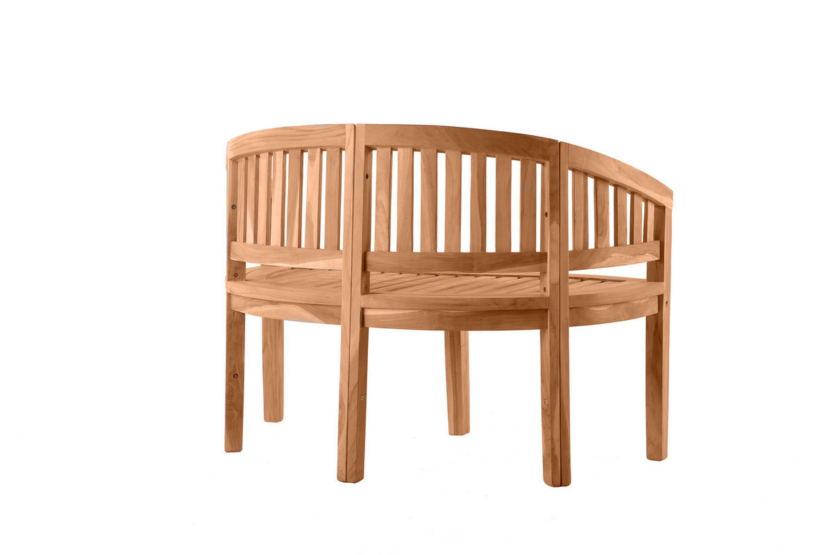 GARTENSITZBANK Teaka 2-Sitzer in Bananenform, 120 cm,Teakholz - Naturfarben, Holz (120/85/53cm) - TPFGarden