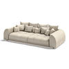 BIGSOFA Levana 5 Sitzer Beige Cord-Stoff - Beige/Schwarz, Holz/Kunststoff (310/86/135cm) - S-Style Möbel