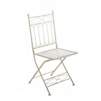 GARTENKLAPPSTUHL Metall Antik-Creme - Creme, Metall (40/95/40cm) - CLP