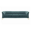 DREISITZER-SOFA Chesterfield Modern-Velluto 12 - Blau, Holz/Textil (248/74/80cm)