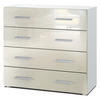 KOMMODE Pavos Creme Hochglanz - Creme, Holzwerkstoff (76/72/35cm) - Vladon