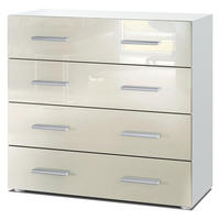 KOMMODE Pavos Creme Hochglanz - Creme, Holzwerkstoff (76/72/35cm) - Vladon