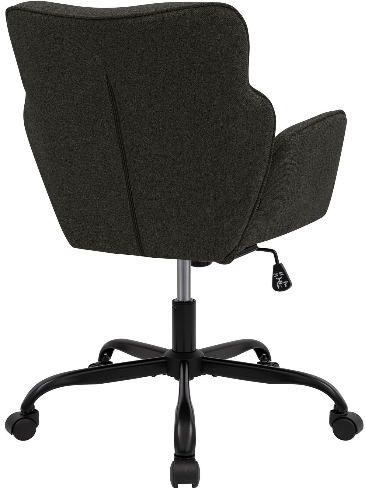 DREHSTUHL Stoff Dunkelgrau - Dunkelgrau/Schwarz, Textil (62/86/68cm) - CLP