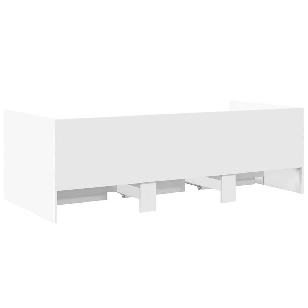TAGESBETT Mit Schubladen Ohne Matratze Weiss 100/200 Cm - Weiß, Holzwerkstoff (100/200cm) - vidaXL