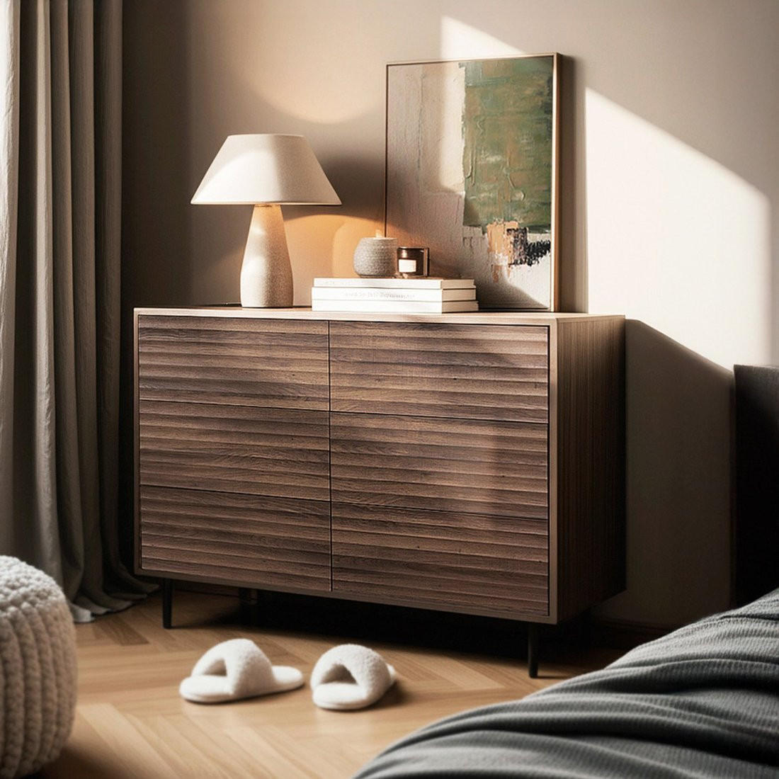 SCHUBLADENKOMMODE DOPPELTE Evoke Walnuss 120 cm x 85 cm - Walnussfarben, Holzwerkstoff (120/85/40cm)