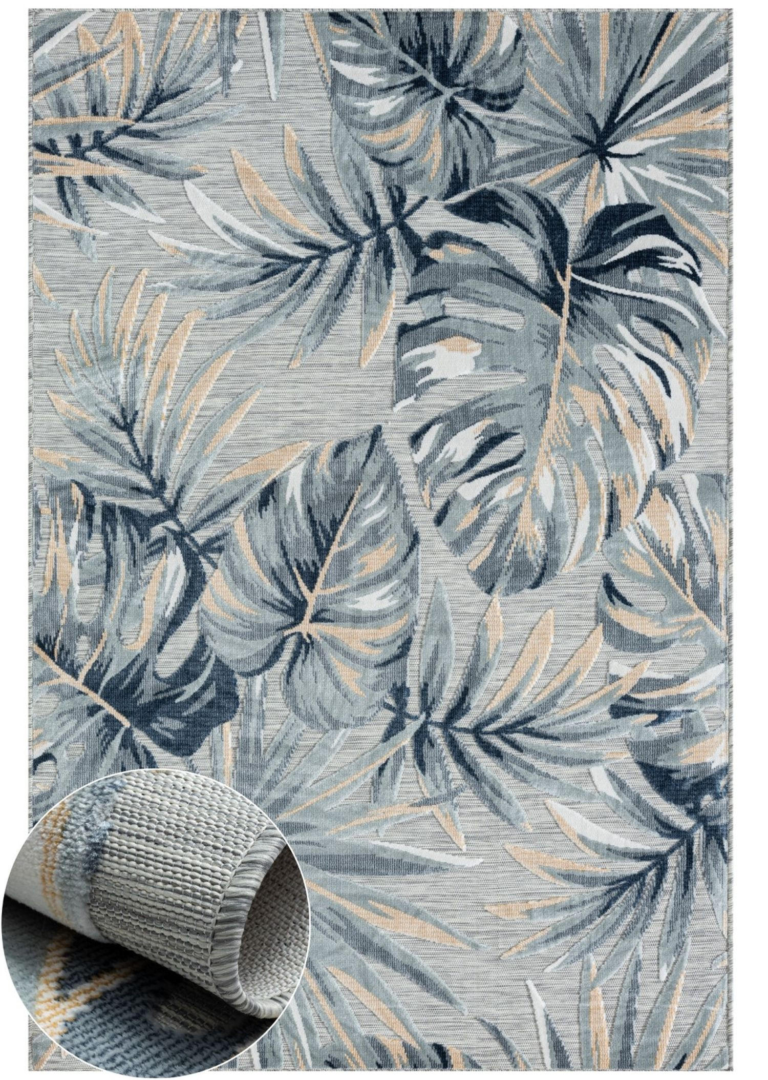 OUTDOORTEPPICH Holly Blaugrau,Silberfarben,Beige 160/230 cm - Blaugrau, Textil (160/230cm) - My-Rug