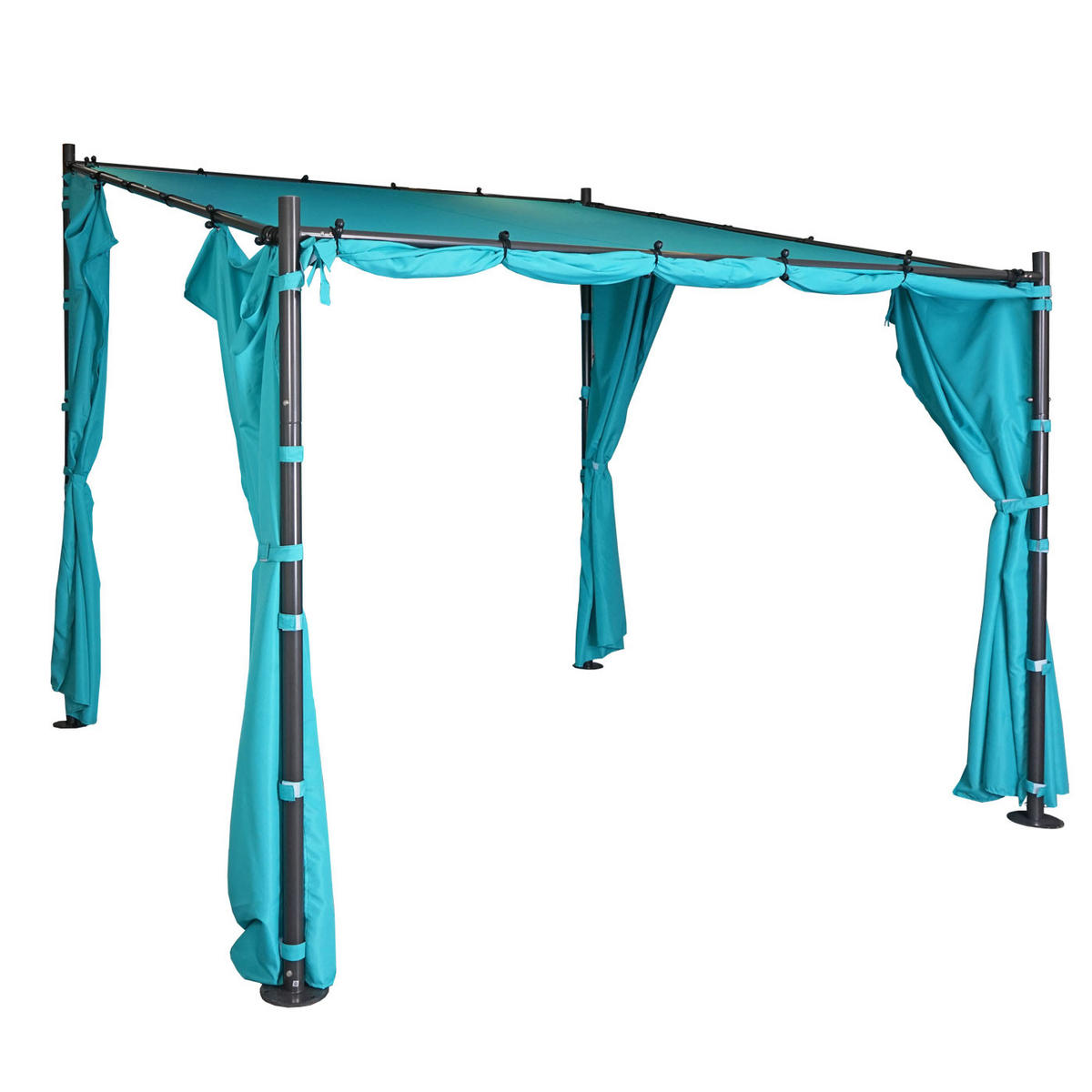 SEITENWAND PERGOLA Türkis - Türkis, Textil (293/275/293cm) - MCW