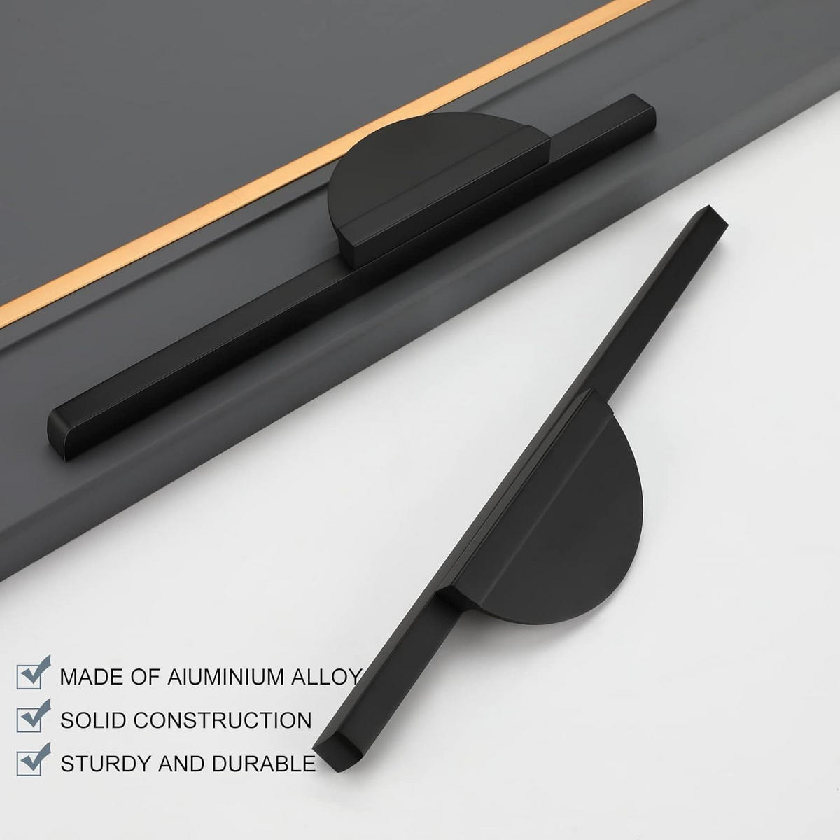 MÖBELGRIFF Schwarz 2er-Set 160 mm - Schwarz, Metall (0.4/1/2.3cm)
