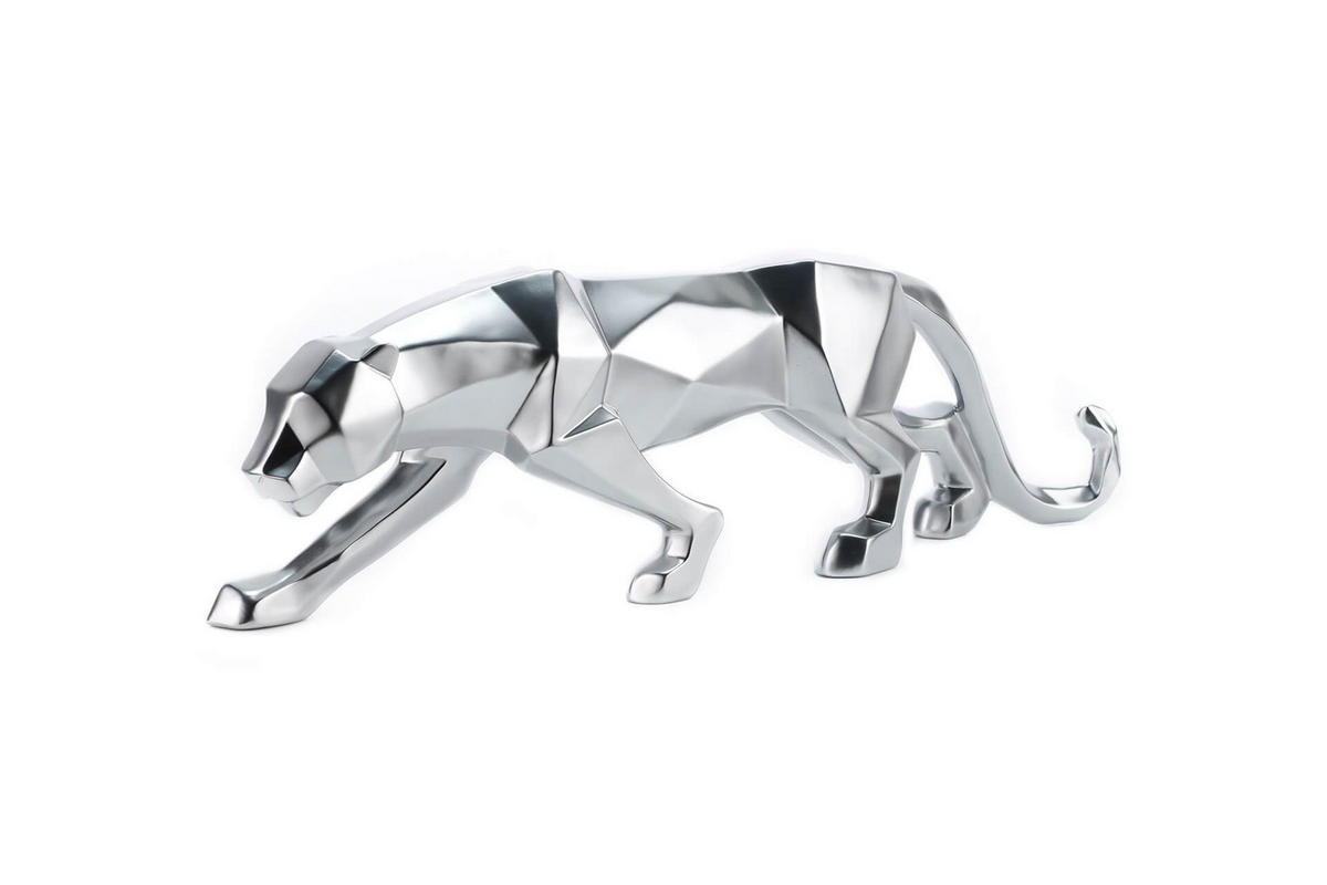 SKULPTUR Silber 48/15 cm - Silberfarben, Stein (1/15/11cm) - KUNSTLOFT