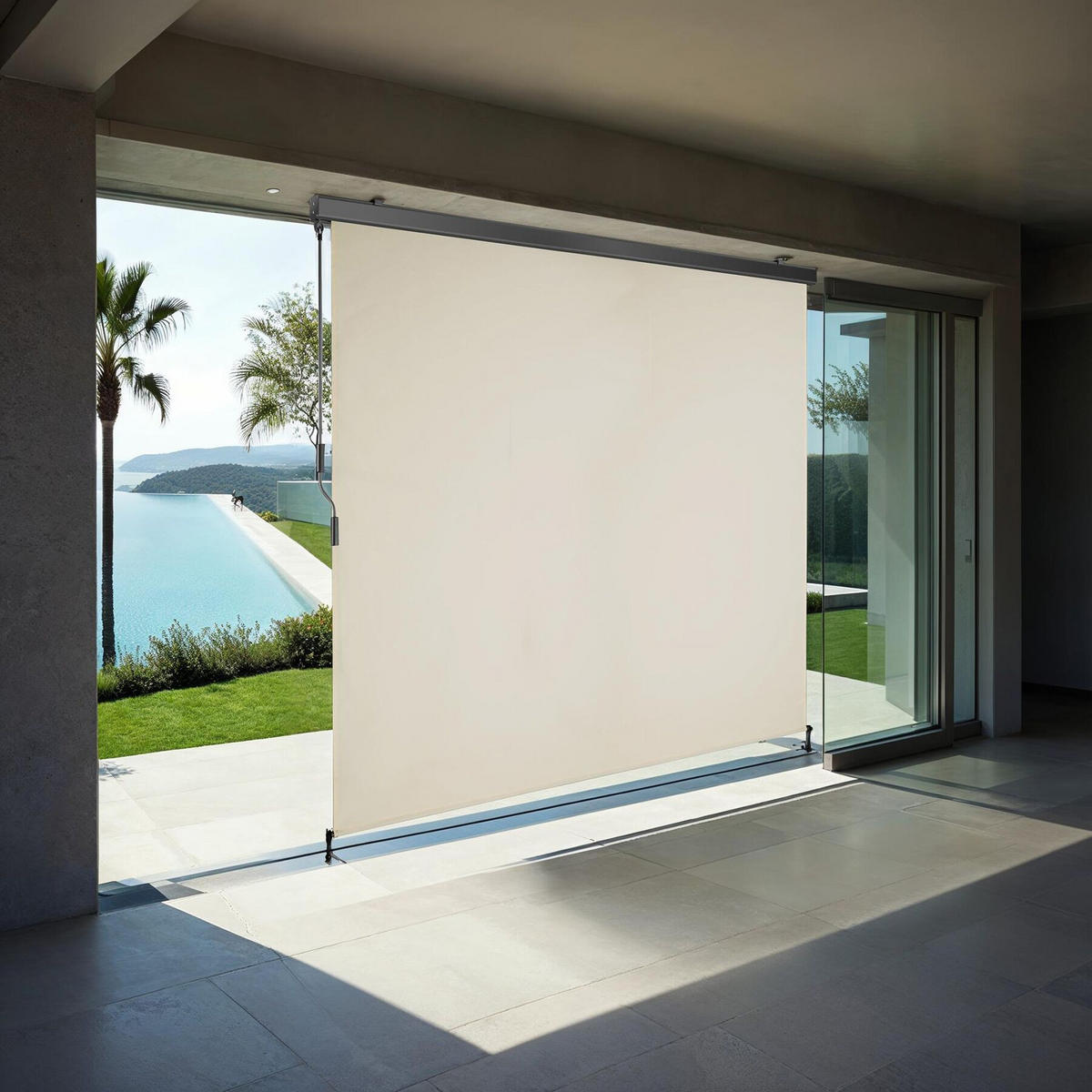 SENKRECHTMARKISE Eloise, inkl. Wandhaltern, beige - Beige, Textil (200/250cm) - tectake