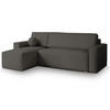 ECKSOFA RAVELO P Graphitfarben Kordstoff mit Schlaffunktion - Graphitfarben, Holz (240/140cm) - MASSENO