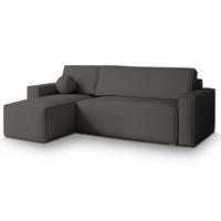 ECKSOFA RAVELO P Graphitfarben Kordstoff mit Schlaffunktion - Graphitfarben, Holz (240/140cm) - MASSENO