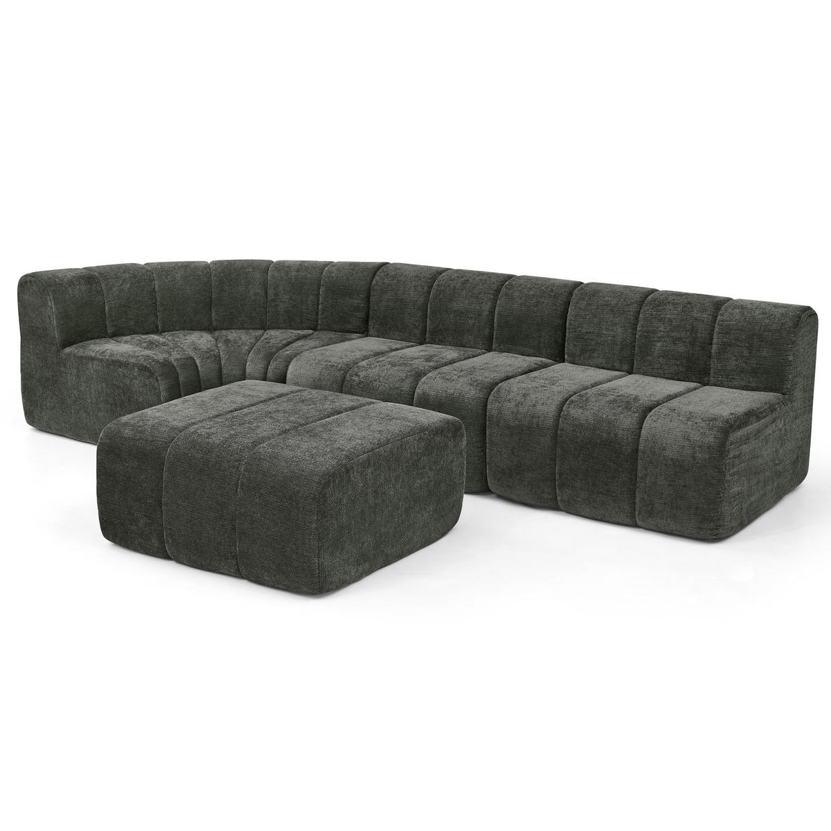 ECKSOFA DE-34633 4-Sitzer modular Schwarz - Schwarz, Textil (189/283cm) - ComfortXL