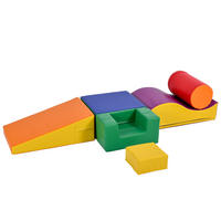 RIESENBAUSTEINE 6-tlg Kinder Klettern Rutschen Krabbeln bunt Soft - Gelb, Leder (60/40/160cm) - FLIEKS