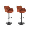 BARHOCKER 2er-Set - Samt & schwarzes Metall - Höhenverstellbar - Terracotta - PEGA - Braun, Textil (49/113/50cm) - Pascal Morabito