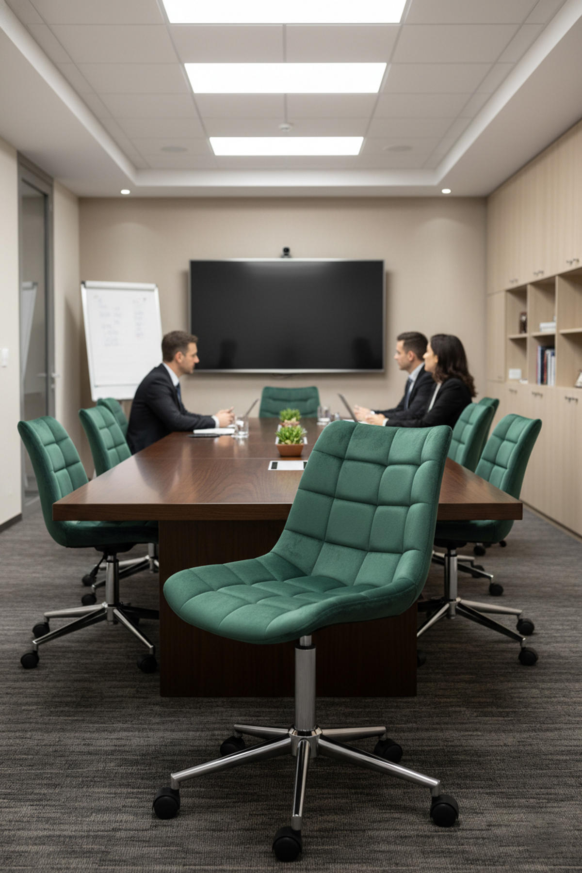 BÜROSTUHL Auronix Samt grün - Chromfarben/Grün, Metall (46/96/62cm) - TPFLiving