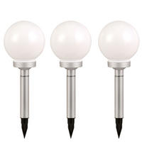LED AUSSENLEUCHTE Weiß Solar 3er Set - Weiß, Kunststoff (15/15/42.5cm)