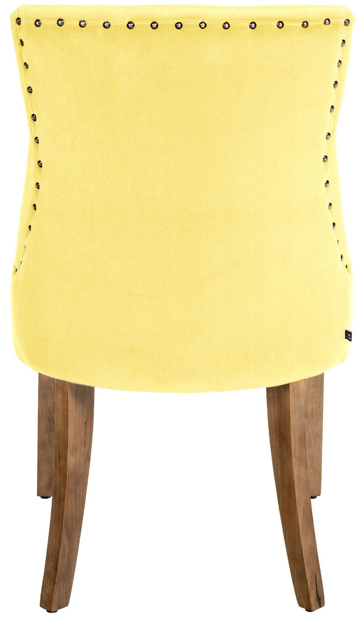 STUHL Samt gelb - Gelb/Naturfarben, Holz/Textil (55/92/58cm) - CLP