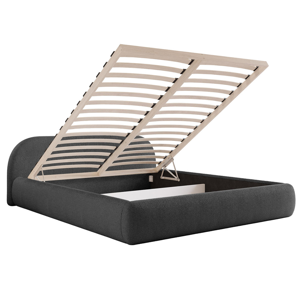 POLSTERBETT Dmar 200x200 cm, Graphit - Schwarz, Textil (200/200cm) - Fedve