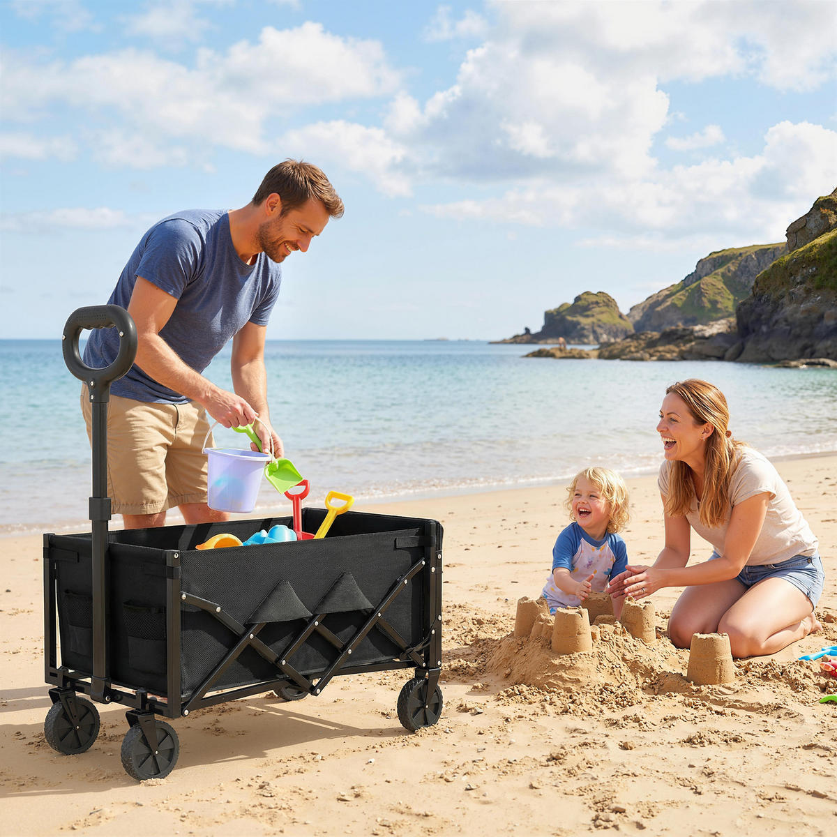 GARTENWAGEN DE-10541 Schwarz - Schwarz, Metall (45/86/71cm) - ComfortXL
