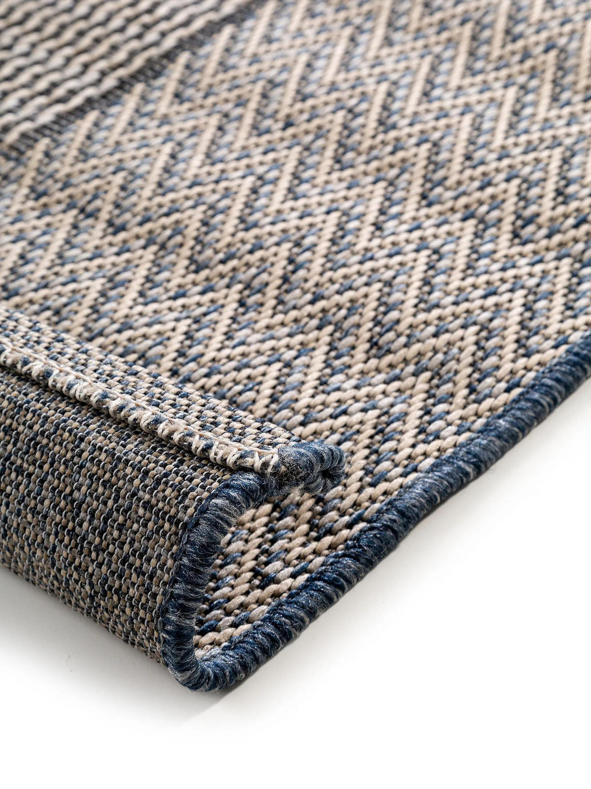 VNITŘNÍ a venkovní koberec River Béžová/Modrá 100x150 cm - béžová, textil/umělá hmota (100/150cm) - benuta Nest