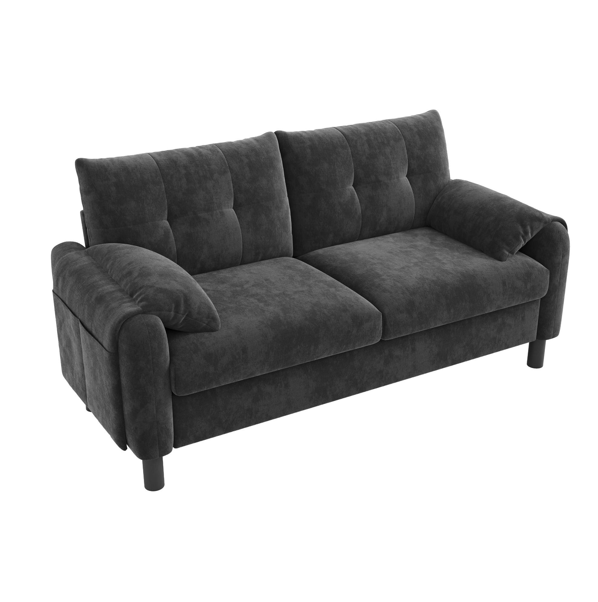 SOFA dvosjed, 158/80/88,5 cm, chenille siva - siva, tekstil (80/88/158cm) - BEAOK